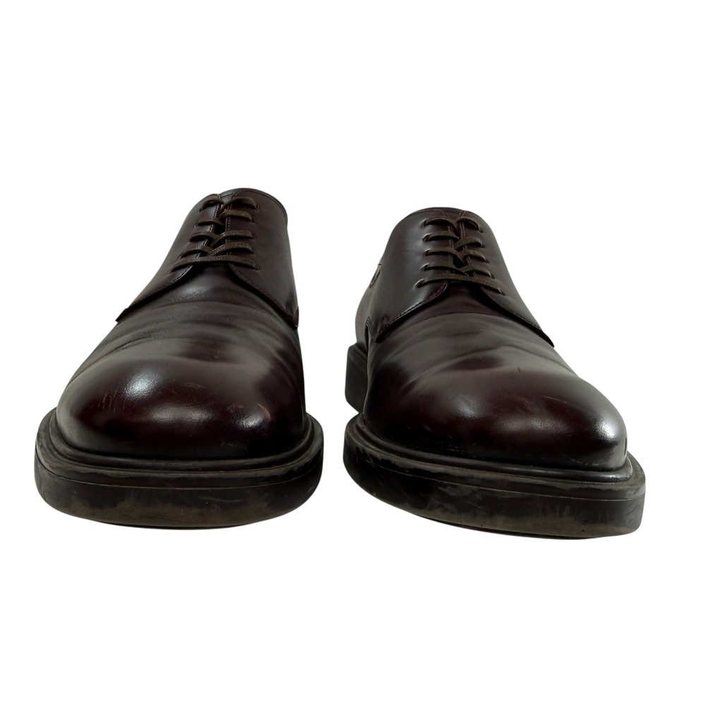 Salvatore Ferragamo Burgundy Leather Oxford Dress Shoes Men Size 8 2E WIDE Italy - Picture 4 of 14